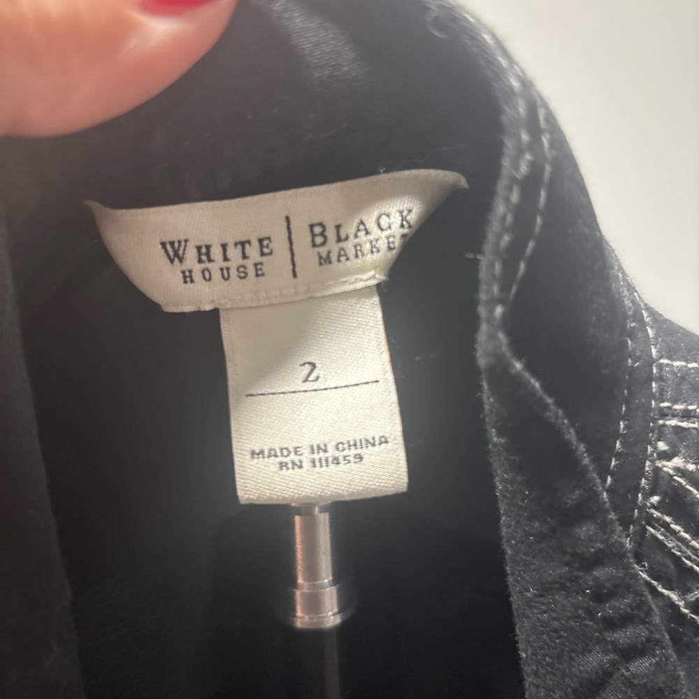 White House Black Market Black Short Sleeve Blazer - Picture 3 of 4